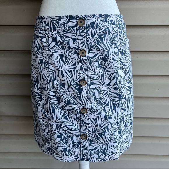 •LOFT• Floral Cotton Blend Lined Skirt - Size 10 - Picture 1 of 10